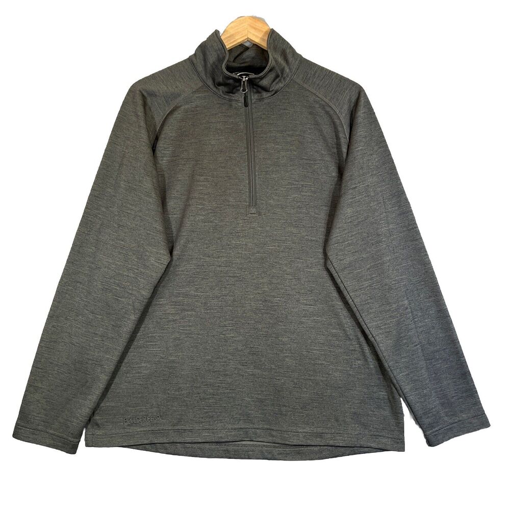 Boulder Gear 1/4 Zip Shirt Men Medium Gray Performance Athletic Base Layer